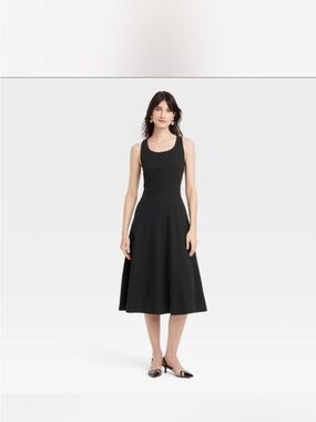 A New Day Size 6  Black Sleeveless Midi A-Line Dress- NWT